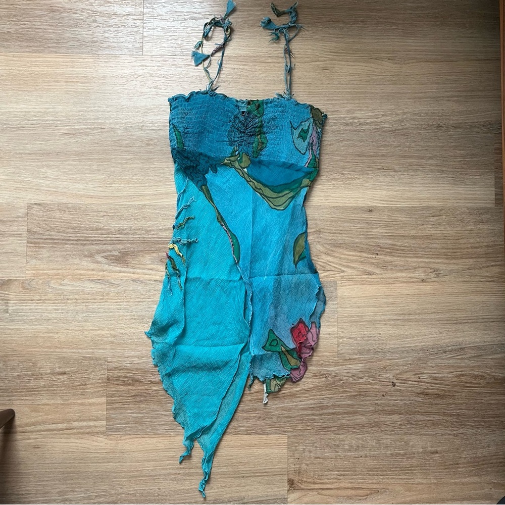 Vintage Y2K bebe Asymmetrical Silk Top
